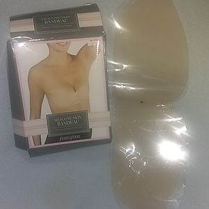 Silicone skin bandeau bra strapless backless M